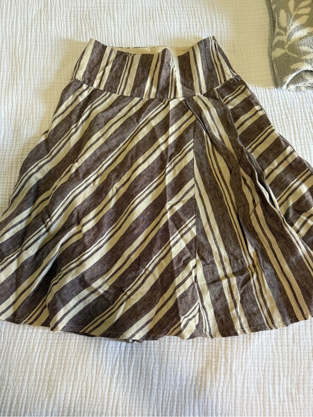 GAP Brown and Cream Striped Circle Skirt